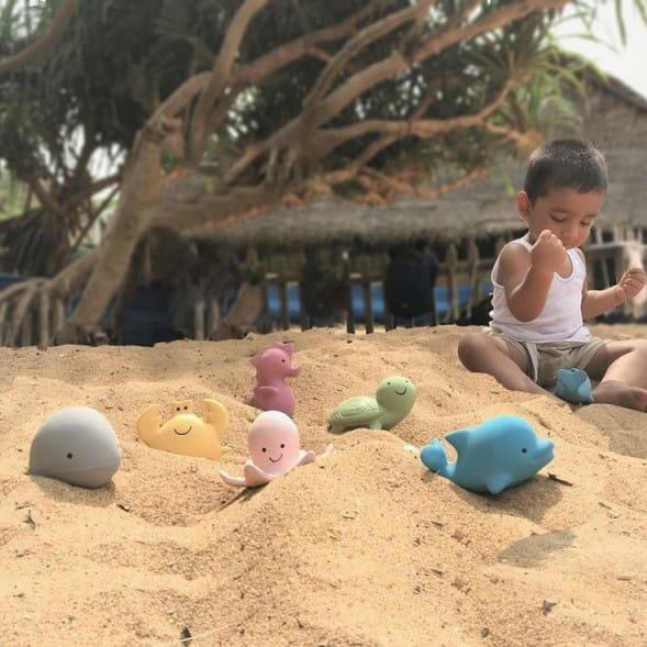 Tikiri: zabawka z naturalnego kauczuku w pudełku Ocean Buddies - Noski Noski