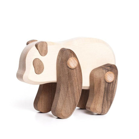 Figurka drewniana panda Tobe, urocza zabawka dla miłośników zwierząt, ręcznie wykonana z ruchomymi kończynami.