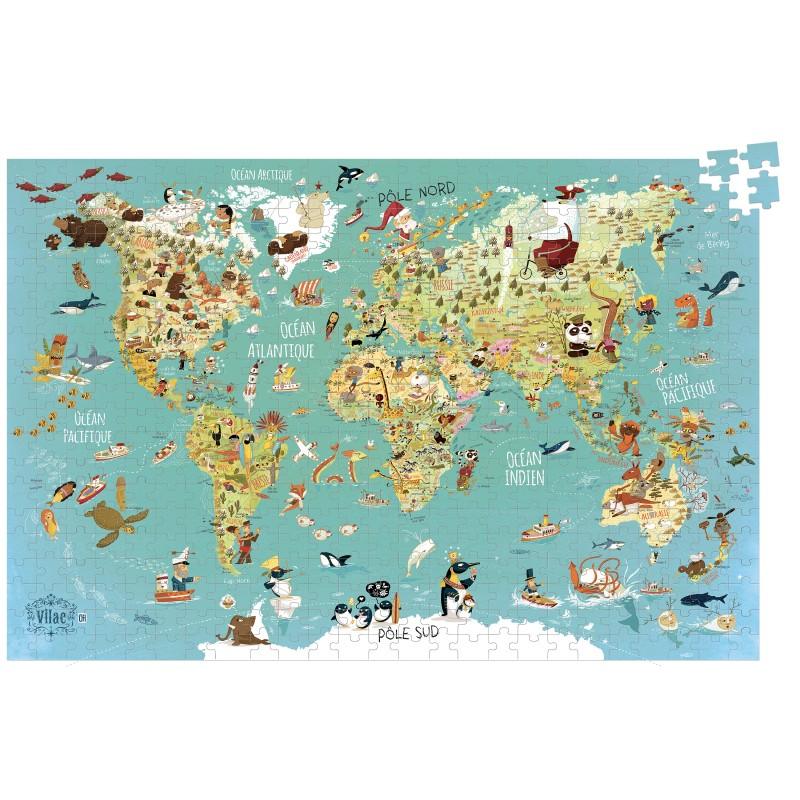 Vilac: puzzle Mapa Świata 500 el. - Noski Noski