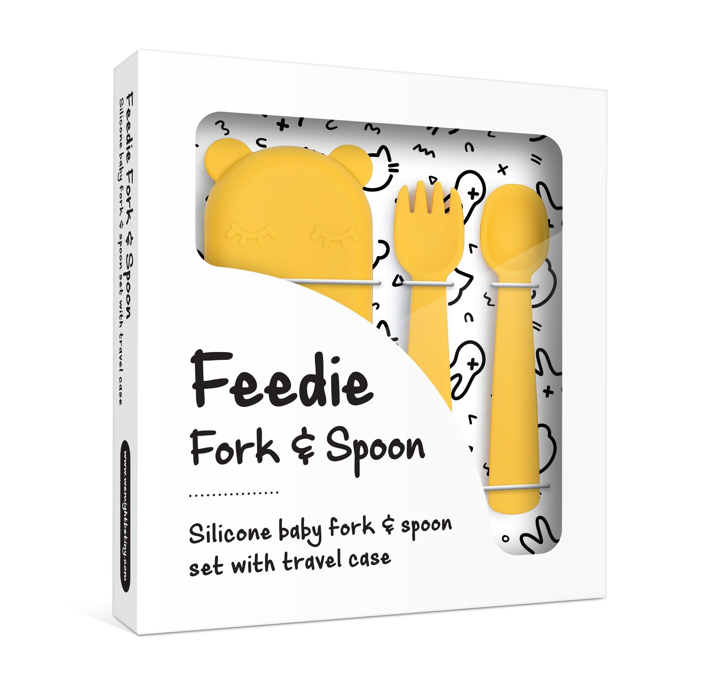 We Might Be Tiny: sztućce w etui miś Feedie Fork & Spoon Set - Noski Noski