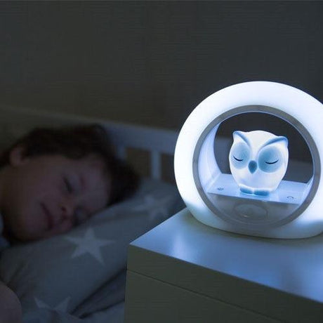Zazu Lou Lampka Nocna dla dzieci, reaguje na dźwięk, delikatne światło, regulacja jasności, timer, towarzysz snu.