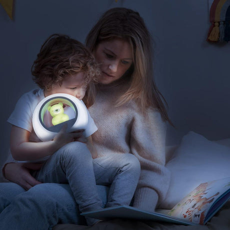 Lampka nocna Zazu Billy Miś Zielona dla dzieci, reagująca na dźwięk, z regulacją jasności, idealna na spokojny sen.